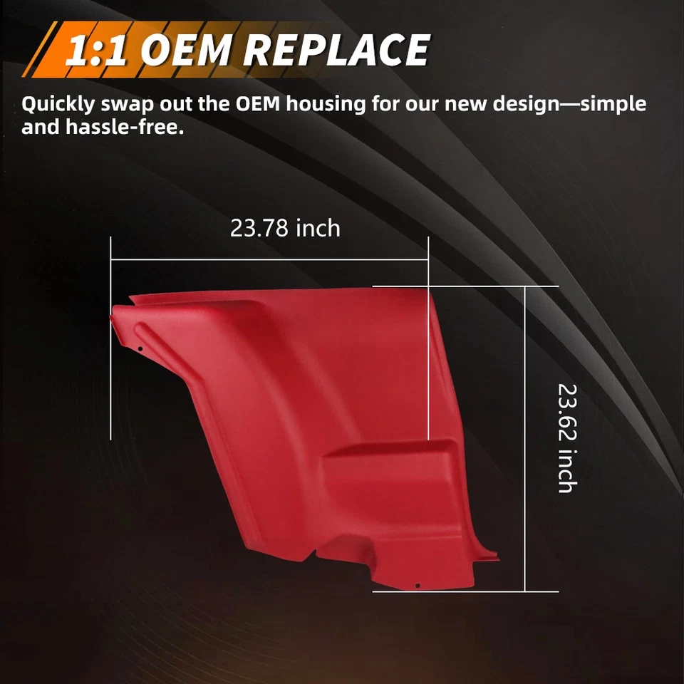 Para 72-81 Camaro Firebird L&R Apoyabrazos Trasero Plástico Inferior Asiento Paneles Laterales Rojo Foto 4 de 4