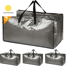 4 Pack Extra Large Heavy Duty Storage Boxes with Lids for Moving House, Big Fol