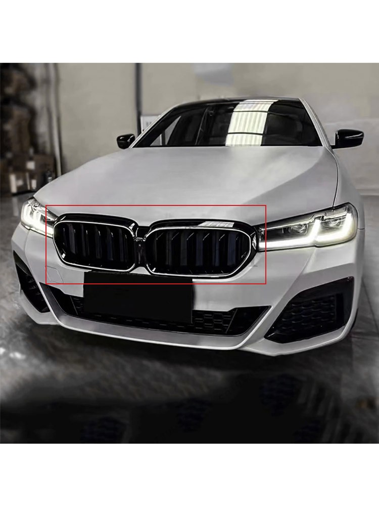 Dual Slats Front Kidney Grill W/LED Light For BMW 5-Series G30 G31 LCI 2021-2023