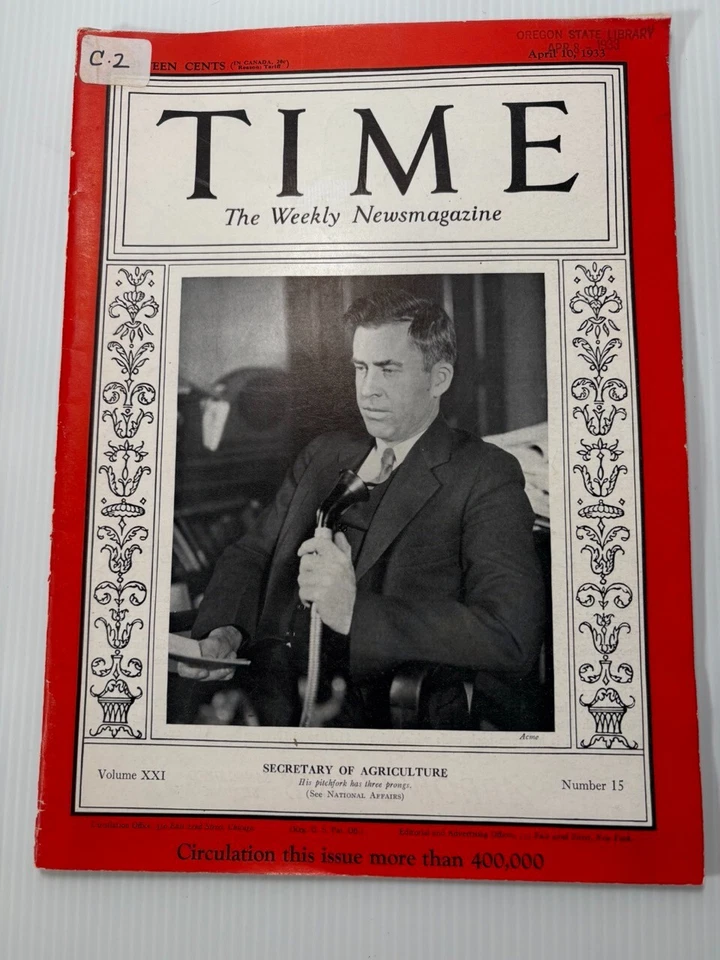 Vintage 1933 TIME Magazines - BUILD YOUR LOT - Pre-war '30s Good Ex-Library Ads Foto 4 de 4