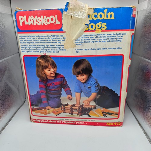 Vintage 1989 Playskool Original Lincoln Logs 212 Piece Set Model Missing 1 piece - Picture 2 of 7