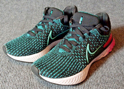 Nike React Infinity Run Flyknit 3 Women's Sz 7.5 DD3024-003 Black/Turquoise/Pink