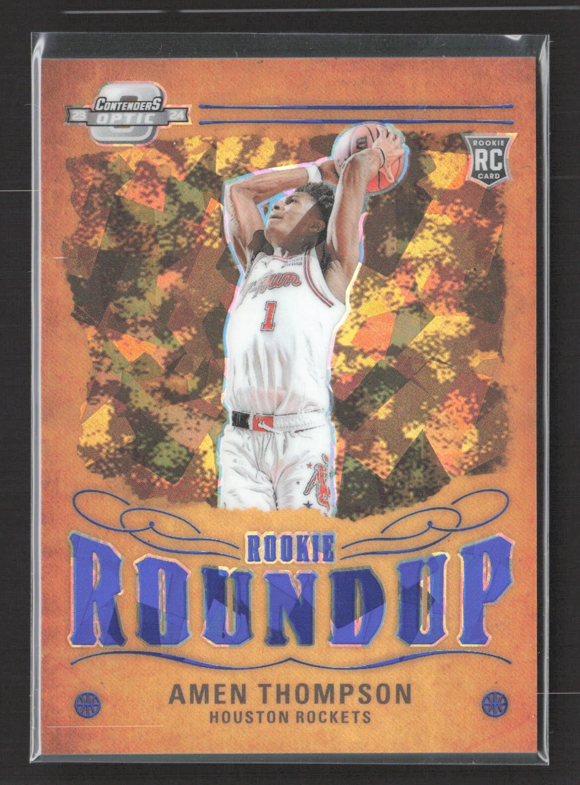 2023-24 Contenders Optic Rookie Roundup Amen Thompson #11 Blue Cracked Ice /75