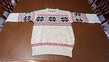 Mens Vintage Pullover Sweater Size Sm/M Snowflake Fair Isle Wool blend.