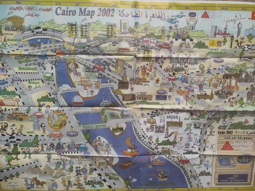 Folding Egyptian Cairo Map 2002 40x27 By Achabab Magazine خريطة القاهرة الضاحكة - Picture 3 of 7