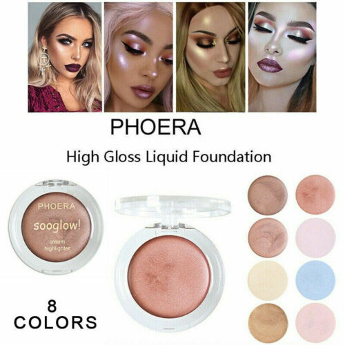 PHOERA Brighten Face Highlighter Cream SooGlow Liquid Illuminator Makeup Shimmer - Afbeelding 1 van 21