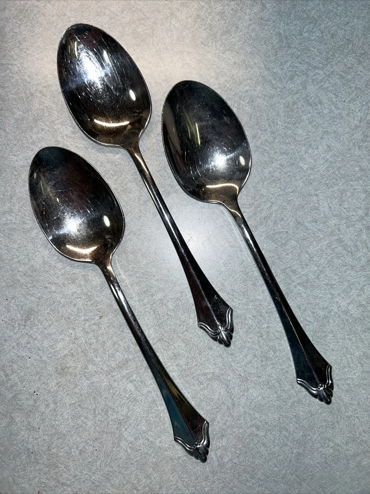 Lot Of 3 Oneida Community Kenwood Soup Or Serving Spoons 7 1/4”