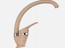 MISCELATORE RUBINETTO  CURVO PER LAVABO LAVANDINO CUCINA COLOR SABBIA BEIGE