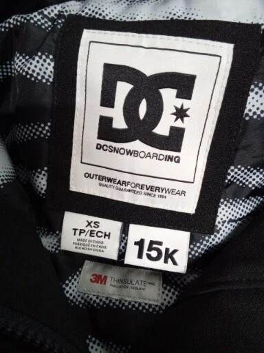 Chaqueta de snowboard parka DC Panoramic 15k para mujer XS negra #6C1A Foto 3 de 3