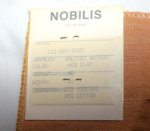Nobilis Lot of 5 Striped Solid Cotton Viscose Upholstery Fabric Samples France - Picture 5 of 12