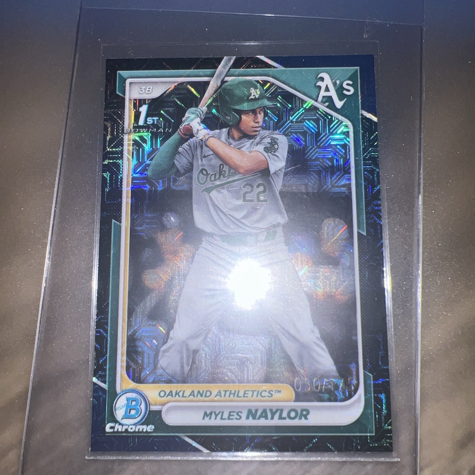 2024 Bowman Myles Naylor 1st Bowman Chrome Blue Mojo #’d 50/175 Athletics