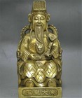 Chinese Taoism copper brass Deity Heaven Jade Emperor seat Dragon Chair Statue