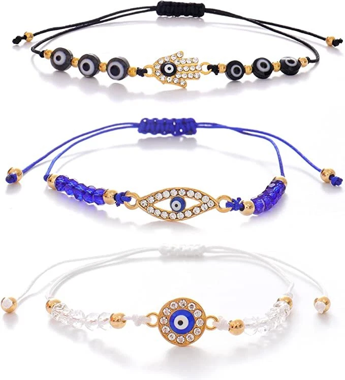 3pcs Evil Eye Bracelets For Friends Mexican Handmade Bracelets