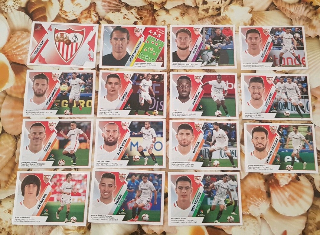 LIGA SANTANDER 2019-20. SEVILLA ESCUDO + ENTRENADOR + TODOS LOS BASICOS EDITADOS