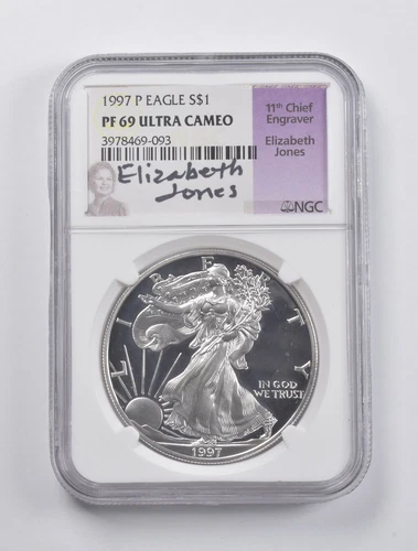 PF69 UCAM 1997-P American Silver Eagle Signed Jones NGC *2994