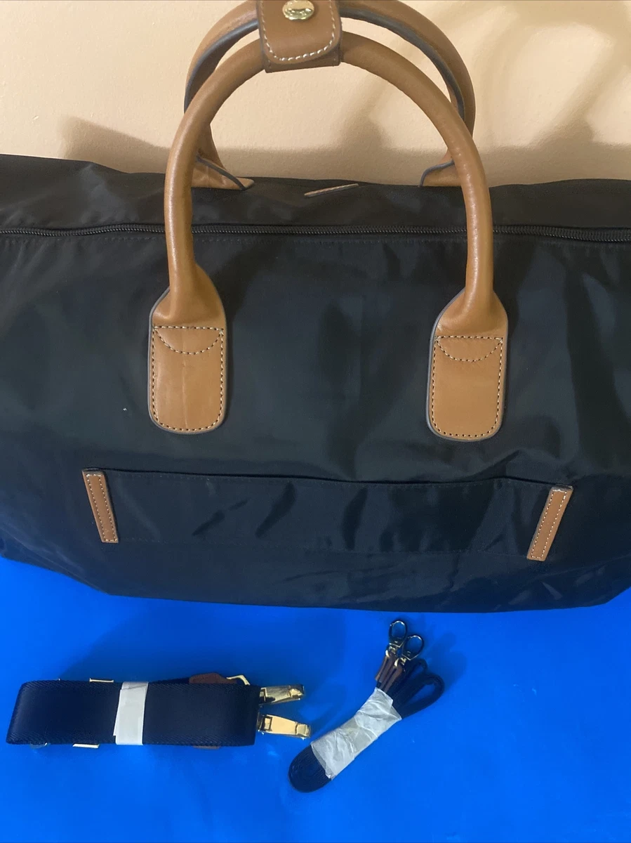 Brics Boutique Milano Duffle Bag Black Leather Brown Trims Without Tags  Other @ | eBay