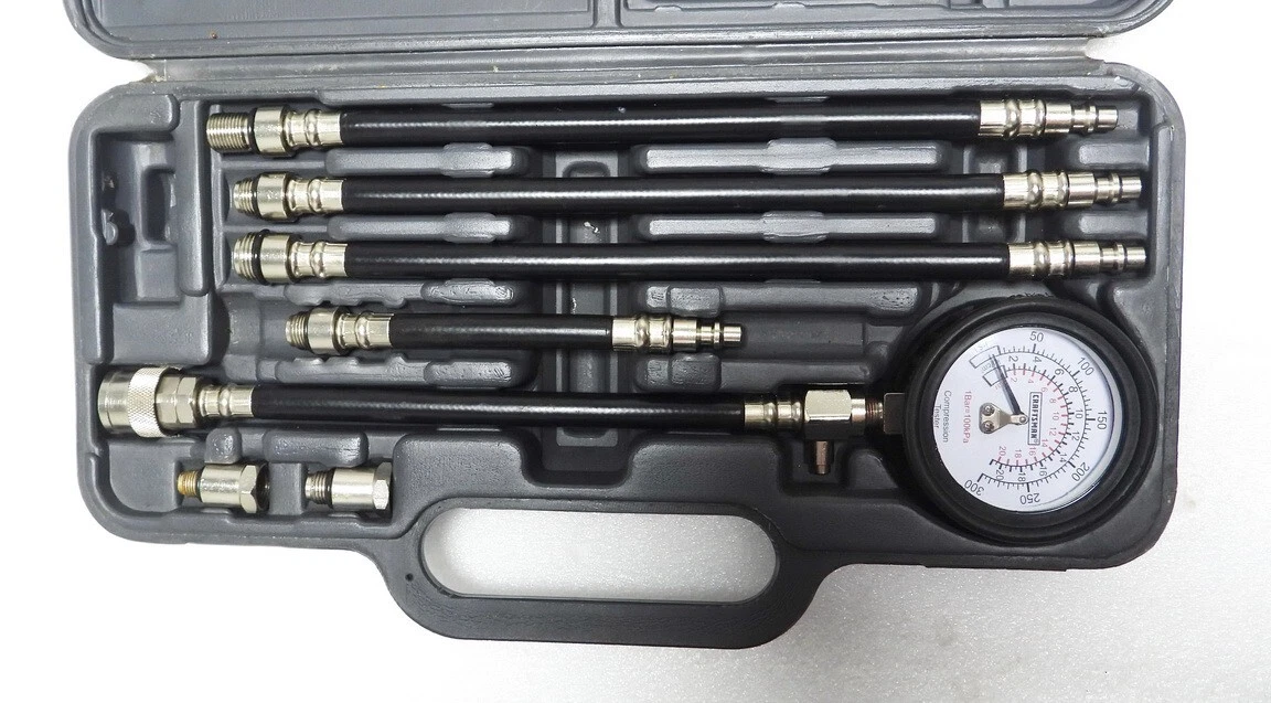 CRAFTSMAN AUTO SMALL ENGINE COMPRESSION TESTER TEST KIT WITH CASE
