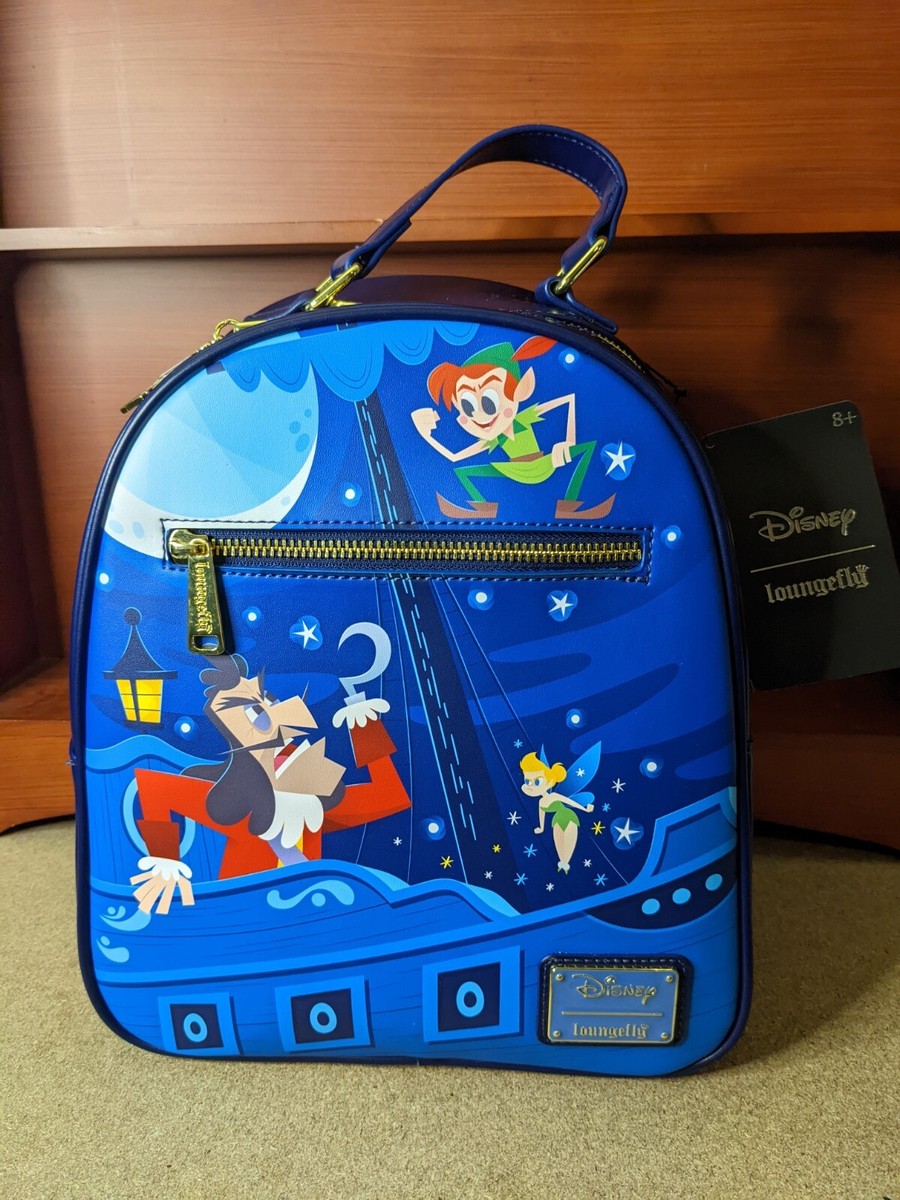 LOUNGEFLY DISNEY PETER PAN CAPTAIN HOOK MINI BACKPACK~ WITH TAGS~ NEW~