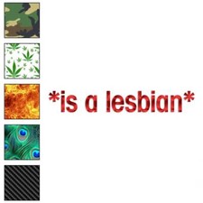 Is A Lesbian Emote Star, Vinyl Decal Sticker, 40 Patterns  3 Sizes, 1563