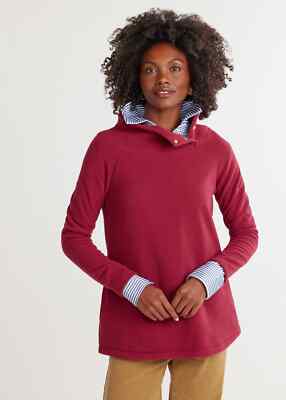 NEW Dudley Stephens Women's Marielle Mock Neck Vello Fleece Tunic Burgundy L