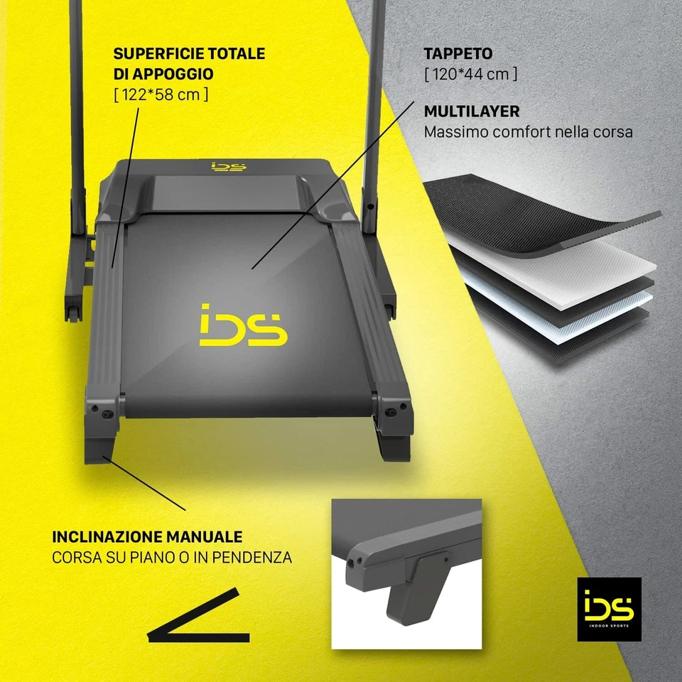 TAPIS ROULANT ELETTRICO PIEGHEVOLE 14 KM/H INCLINAZIONE SENSORE CARDIO G40 - Immagine 4 di 4