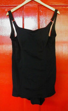vintage womens swimsuit bathing suit Jantzan black L XL 18 molded cups 1960s