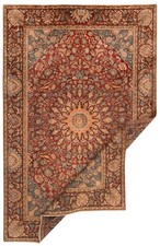 Tapis De Couloir Sarough (Perse) Tissé Main – 305x78 Cm – Orange – Laine Et Coton