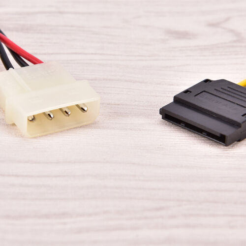 Molex to SATA Power Adaptor Cable 4 pin to 15 pin For HDD Hard Drive .ac - Afbeelding 1 van 8