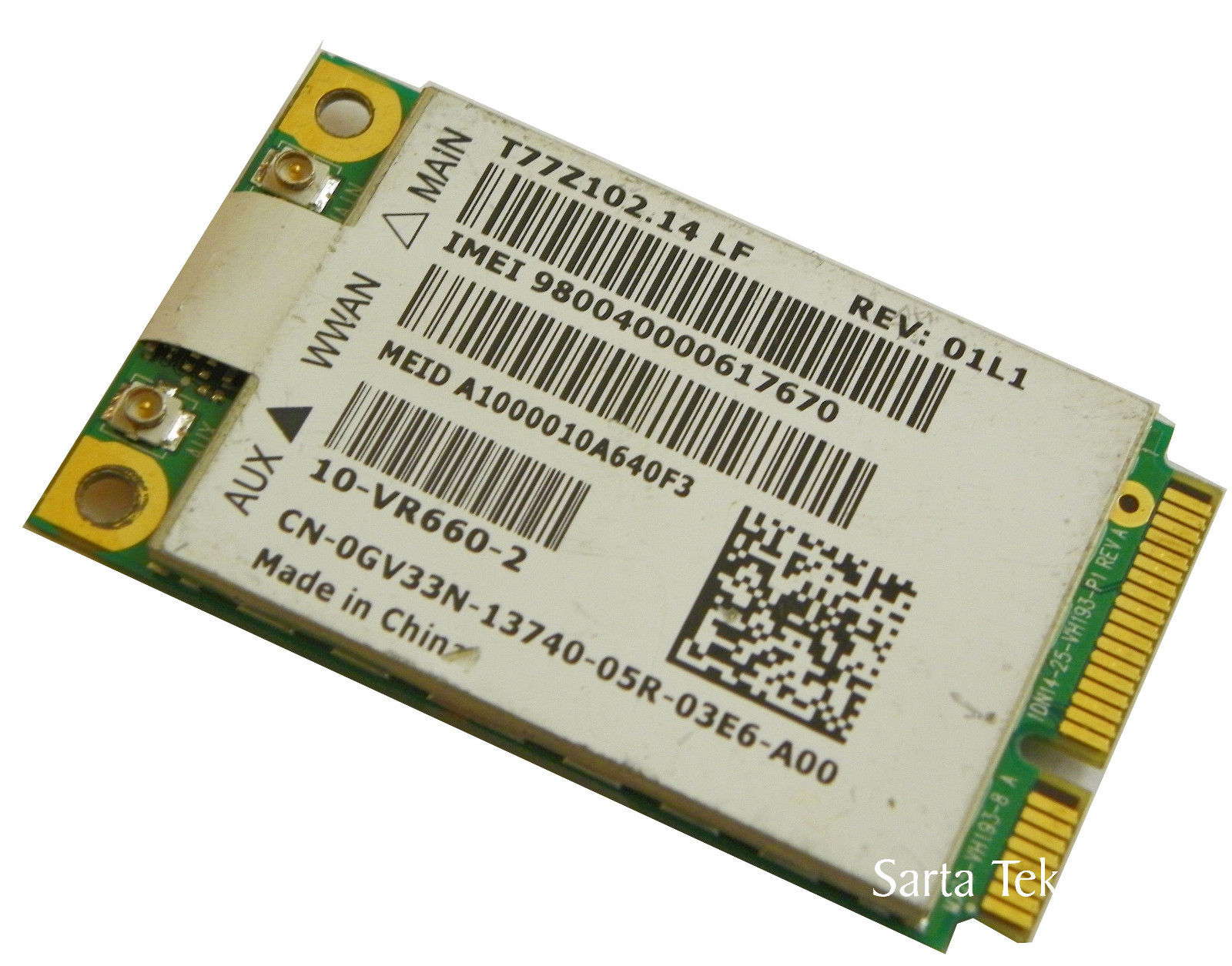 Dell Original Wireless Dw5620 Gobi 2000 WWAN Mobile Broadband Mini PCIe