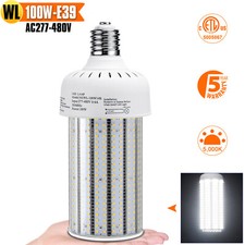 480V 100W LED Corn Light Bulb Replace 400W MH Warehouse Factory Highbay Lamp E39