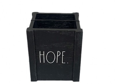 RAE DUNN schwarz HOPE Holz Stift Schreibtisch Ordnung Organizer amerikanischer US-Import UK-Verkäufer