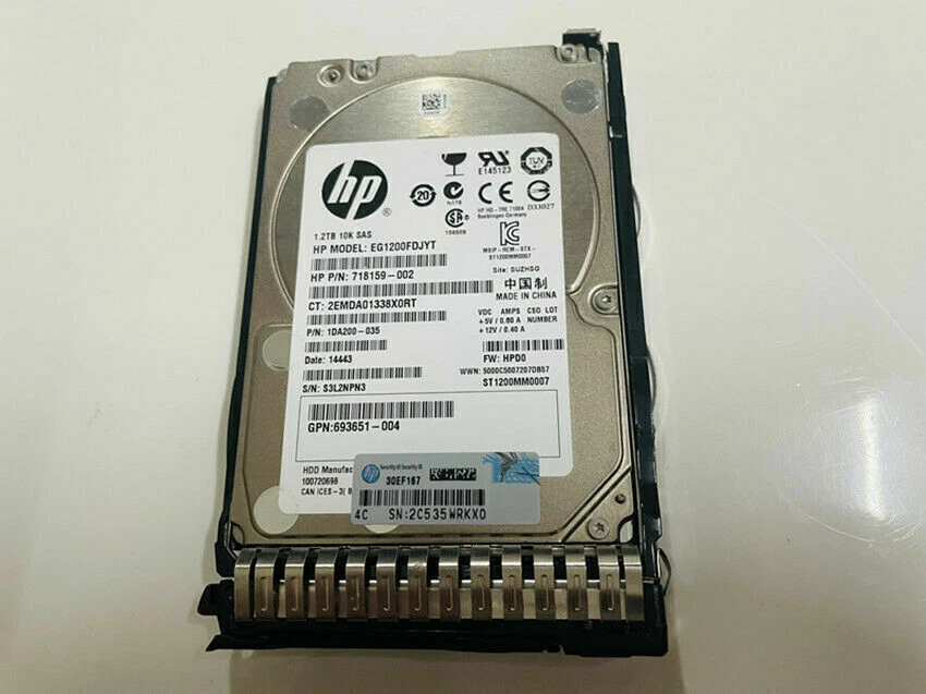 HPE 697574-B21 693641-001 697631-001 1.2TB 6G SAS 10K SFF 2.5" HDD Hard Drives - Image 3 of 4