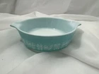Vintage Pyrex 171 Turquoise White Amish Butterprint Casserole Dish
