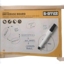 Image of Bi-Office Non Magnetic Melamine Whiteboard Pine Wood Frame 400X300mm