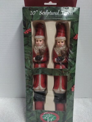 NEW**Robert Alan**10'' Santa Claus  Christmas Sculptured Tapers Candles** Vintage