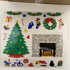 Vtg 1999 Mrs. Grossman's Stickers CHRISTMAS HEARTH-4x6-1 Sheet