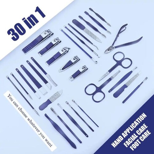 30 Teile Maniküre Schneider Nagelknipser Set Haushalt Edelstahl Nagelschere - Bild 18 von 22