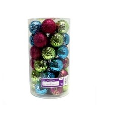 Holiday Time 41 Piece Shatterproof Ornaments - Magenta, Teal, Green