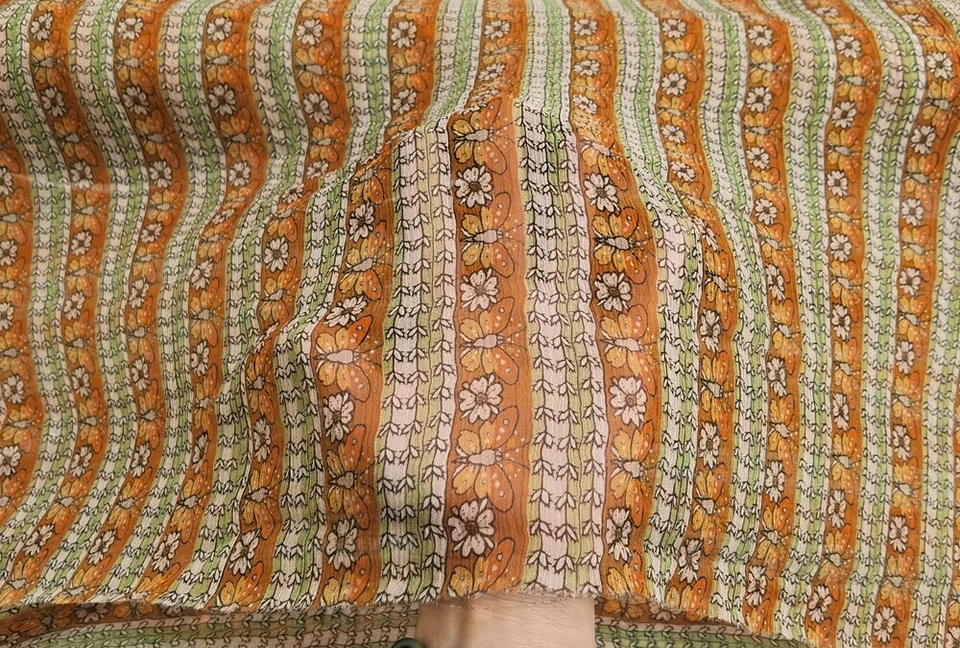 1 yard X 1.24 meter Retro Butterfly Fabric Dress Scarf Gauze Crepe Chiffon Silk - Image 4 of 4