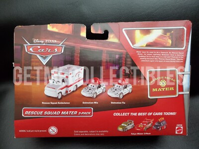 DISNEY PIXAR CARS RESCUE SQUAD MATER AMBULANCE MIA TIA DALMATIAN 3