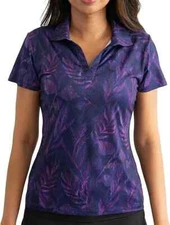 Golf Women's Violet Vogue Purple Performance Short Sleeve Polo Shirt Yatta