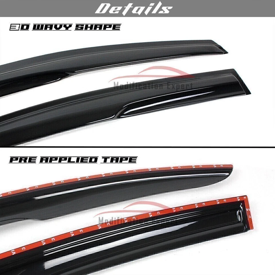 Para Honda Civic JDM Mugen 2001-2005 estilo ventana visera sol lluvia protectores Ysaldiknb Foto 2 de 4