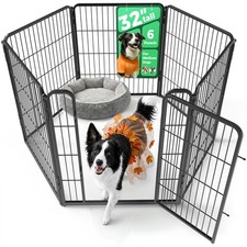 Homeplus Indoor Dog Playpen, 32" H, 6 Panels, for Small  Medium Dogs