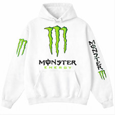 Vintage Y2K Monster Energy Unleash The Beast White Hoodie