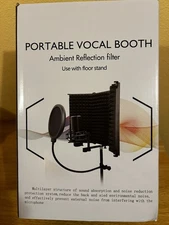 Recording Microphone Isolation Shield w/ Pop Filter,High Density Absorbent Foam