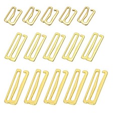 60 Pcs Metal Bra Strap Hooks Adjustment Slides for Sewing Bikini Swimsuit