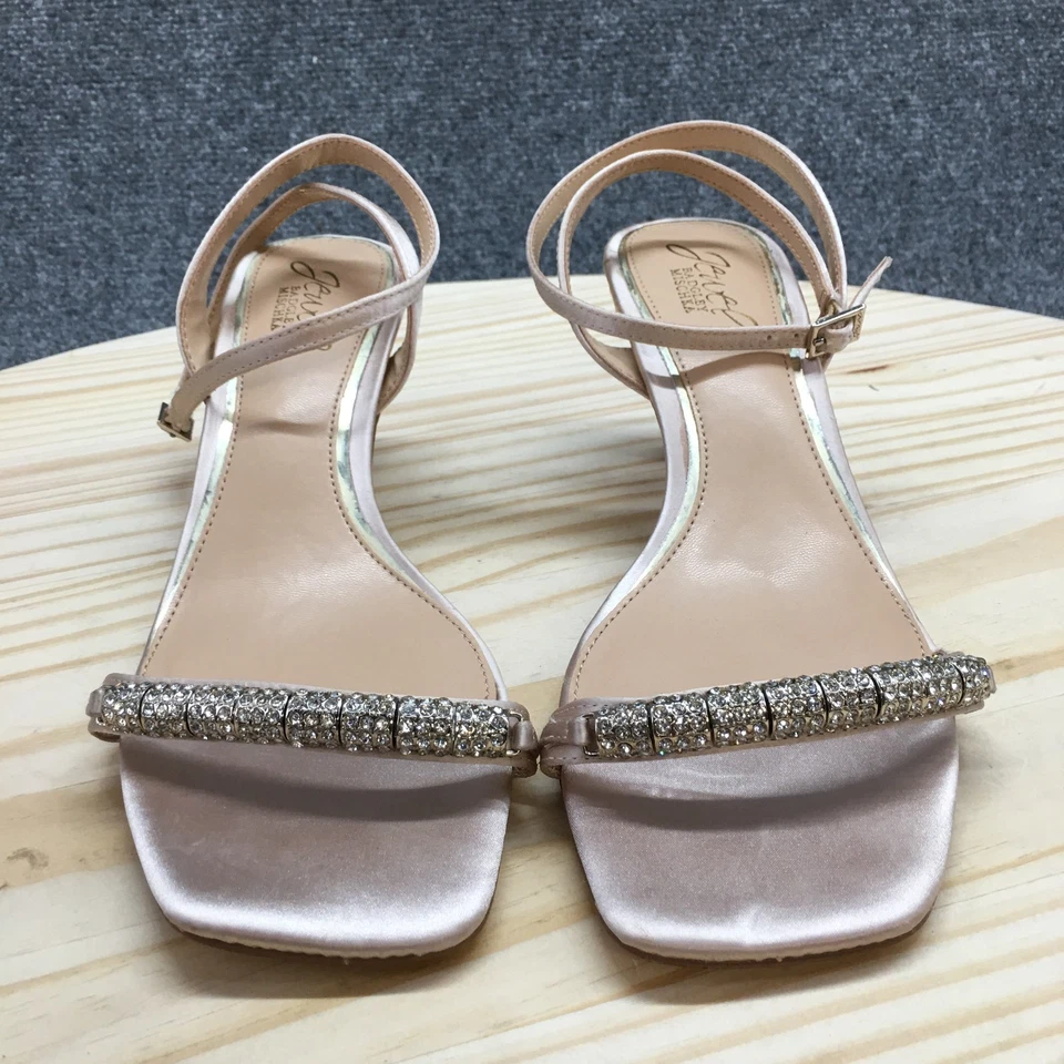 NUEVAS Sandalias Jewel Badgley Mischka para Mujer 8.5 Carisma Tacones con Tiras al Tobillo Beige Foto 4 de 4