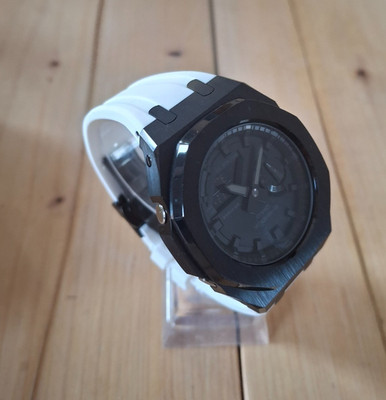 CasiOak '' Black/ White'' - Casio G-SHOCK GA2100 Mod Herrenuhr 44mm 