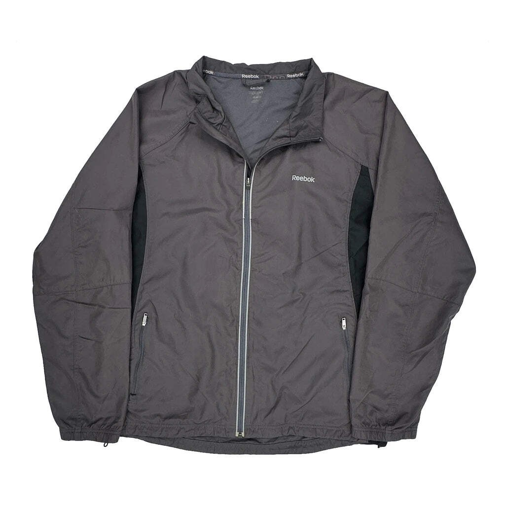 Reebok Windbreaker - Large Gray Polyester