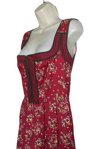 Strasser Dirndl Munchen Vintage Oktoberfest Dress Red Floral US 10 German 40 - Bild 5 von 16